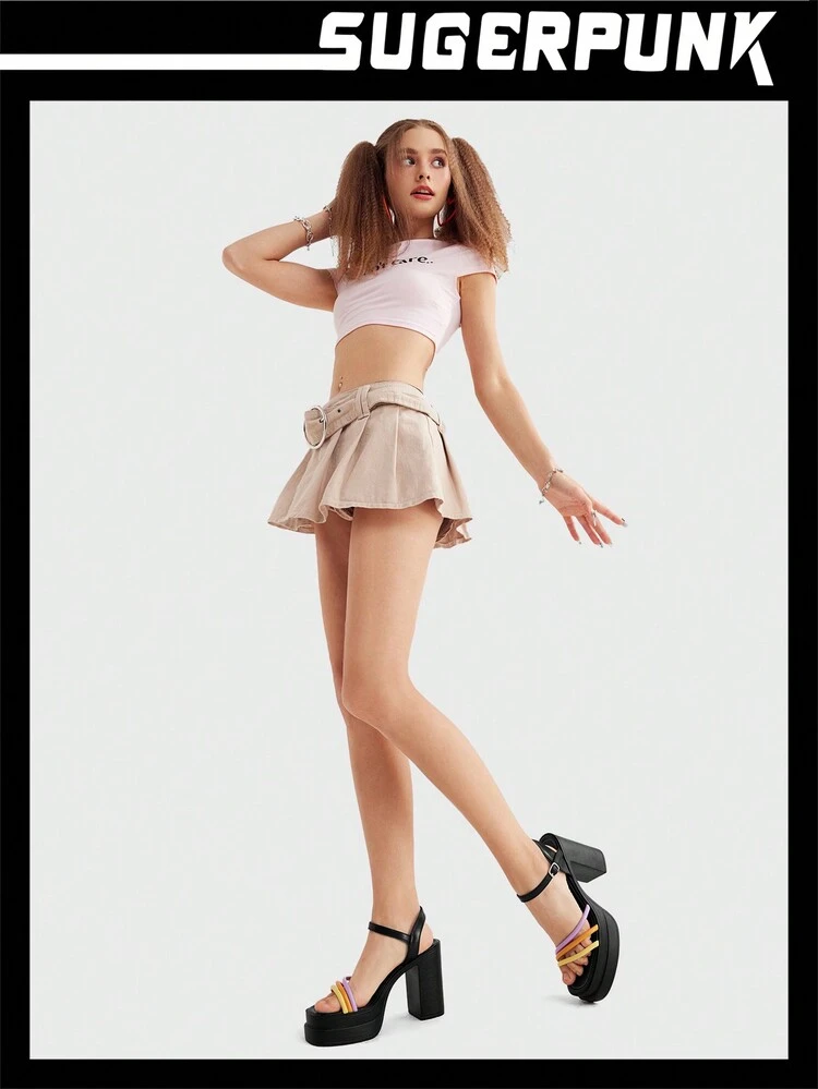 Fashionable Strappy Chunky High Heels With Platform Waterproof Sandals