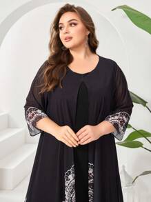Seusyu Plus Size Bespoke Paisley Print Dress - Multicolor - View 3