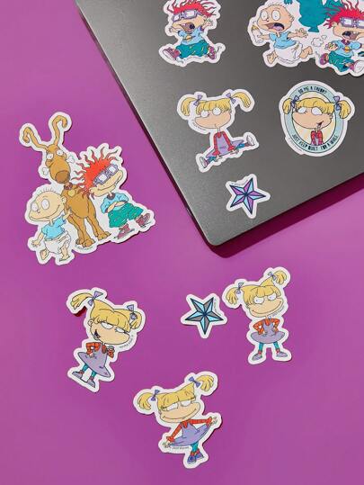 Nick 90s | SHEIN Conjunto De Pegatinas De Dibujos Animados Coloridos De Moda