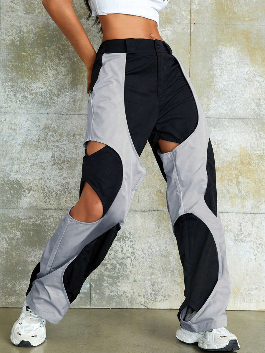 Rave Two Tone Cut Out Cargo Pants
