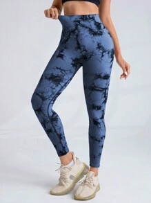 Slayform 印染圖案束腹運動打底褲