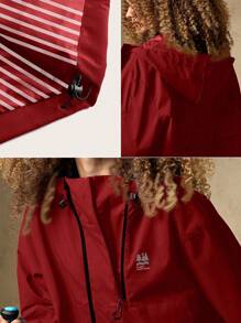 In My Nature Women's Outdoor Rain Jacket - Red - View 4