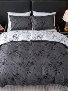 3pcs/Set Leaf Pattern Duvet Cover Set(1 Duvet Cover & 2 Pillowcase)Soft And Skin-Friendly Duvet Cover Bedding Set For Home, All Season Bed Sheets Set - Multicolor - View 6