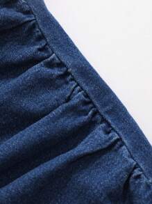 DAZY Women's Side Ruched Denim Cami Dress - Blue - View 7