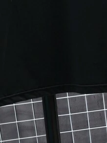 Men's Casual Chess Letter Print Short Sleeve T-Shirt - Black - View 4