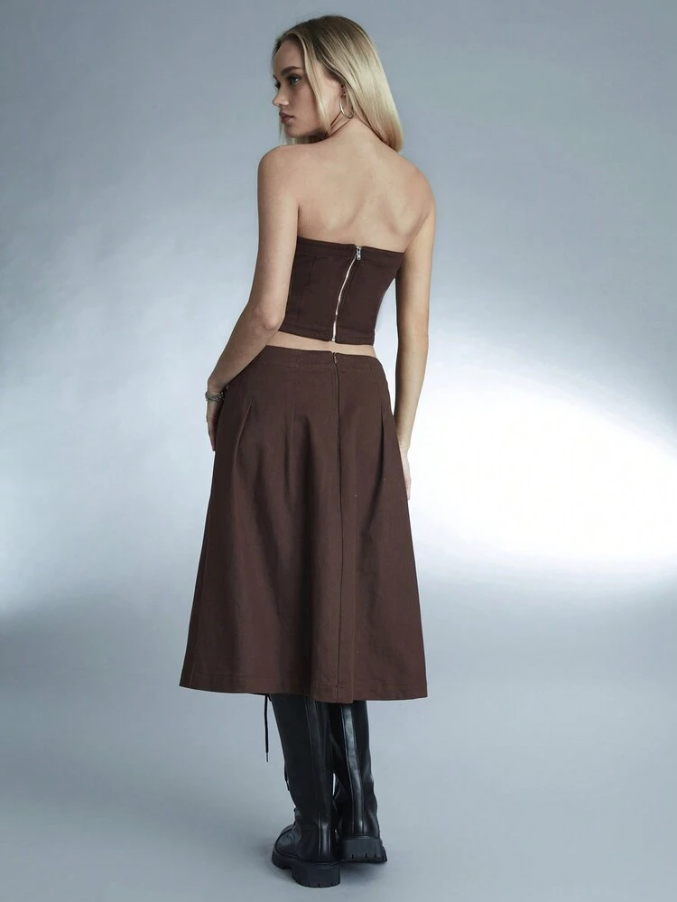 Brown College Leisure Vintage Music Festival Two Pieces Set For Women