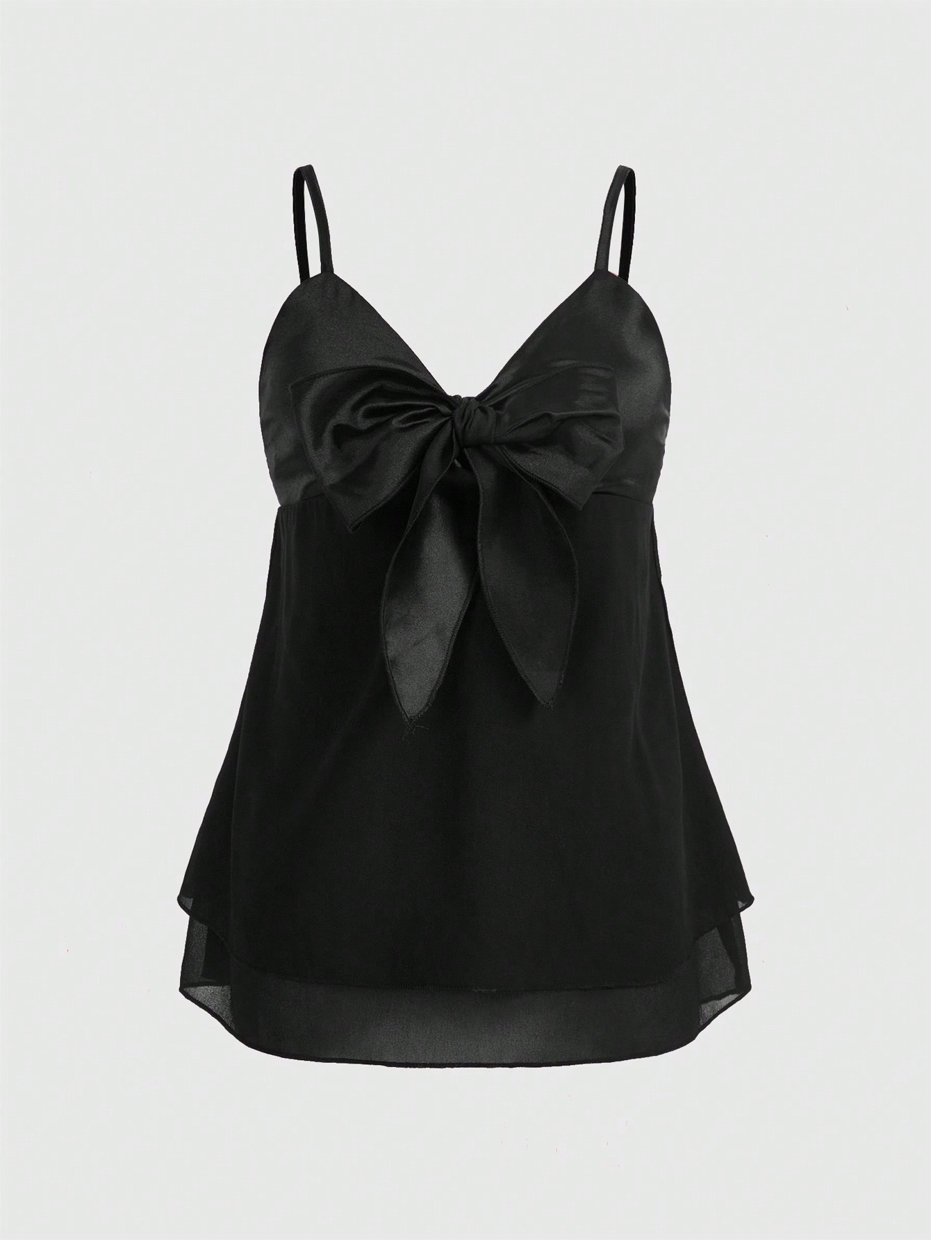Our J-Fashion Himekaji Solid Bow Front Cami Top is such a vibe - ROMWE