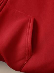 INAWLY Sweat-shirt à capuche Imprimé Lettre Avec Cordon De Serrage Pour Grande Taille