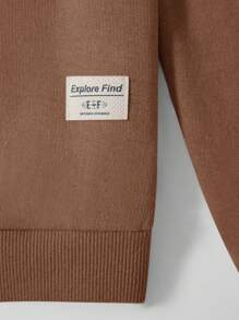 EURMUSE Men's Simple Solid Color Round Neck Short Sleeve T-Shirt And Long Pants Set - Brown - View 3