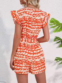 Breezaya Women's Random Printed Ruffle Hem Jumpsuit - Multicolor - View 2