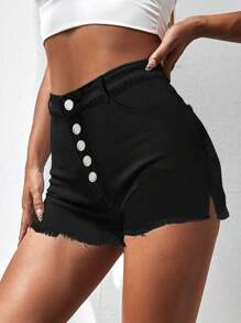 Ladies' Buttoned Sexy  Shorts