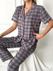 RueChic Women Homewear Gingham Pajama Sets - Multicolor - View 5
