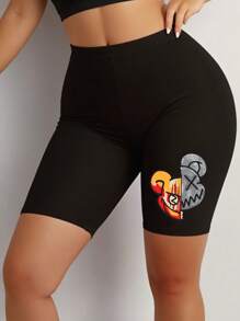 Calvaya Của phụ nữ Kích thước lớn Họa tiết gấu Xà cạp - màu đen - Xem 1