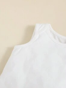 SHEIN مجموعة من 4 قطع لرضيع الأولاد الحديثي الولادة: قميص أنيق لين برقبة دائرية و بلا أكمام
