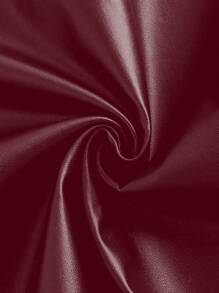 GlowEve Solid Color Pleated Back Zipper Slit Skirt Burgundy Maxi Women Outfit