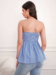 SHEIN Haut De Bandeau Rayé Bloc De Couleur Avec Noeud Pour Maternité