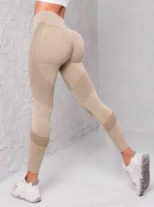 Easithlete 4pcs Color Block High Waist Seamless High Elasticity Sports Leggings - Multicolor - View 7