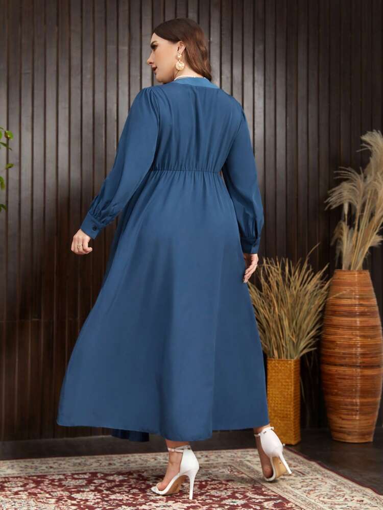 Plus Size Women's Stylish Pleated Long Dress Long Evening Dresses