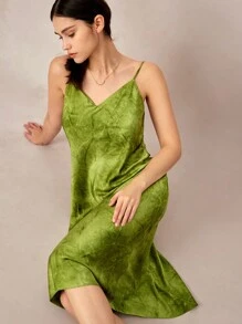 LUVLETTE Satin Tie-Dye Long Nightdress Women Pajamas,Satin Dress Lingerie As Outerwear Slip Dress Babydoll& Pyjamadressing