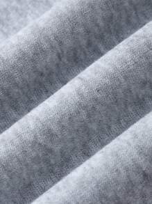 INAWLY 大码连帽卫衣，字母印花，拉链前襟，抽绳设计，适合毕业季、返校季、教师节等场合，秋冬季节必备。 - 灰色 - 查看 4