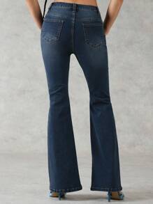 Forever 21 Pantalon En Jean Pour Femmes Avec Des Bas Évasés Contrastés Pour Des Festivals De Musique