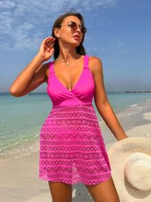 SHEIN Swim 女士镂空吊带比基尼两件套夏季