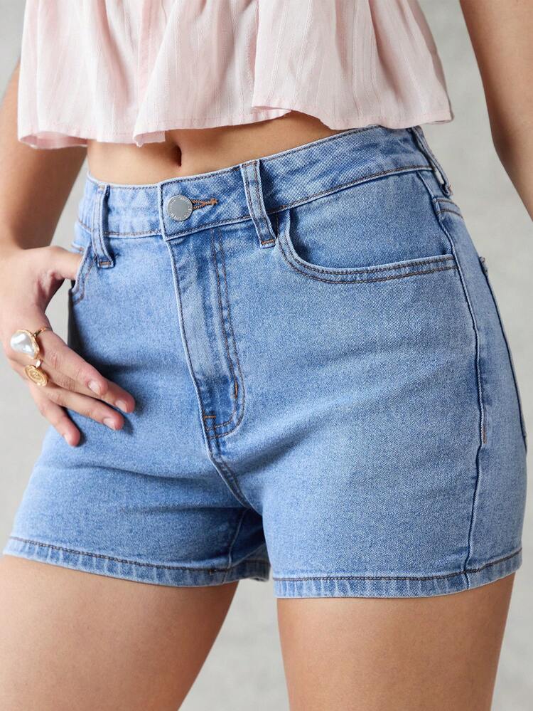 Summer Women's Blue Denim Shorts