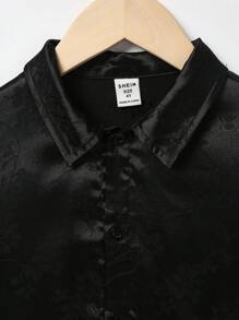 SHEIN Chemisette Tissée Adorable Et Courte À Manches Courtes Pour Jeune Garçon - Multicolore - Voir 3