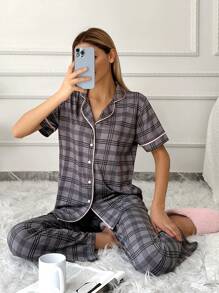 RueChic Women Homewear Gingham Pajama Sets - Multicolor - View 1