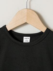 SHEIN Baby Boy 2pcs Casual Everyday Simple Love & Letter Print Outfit Set For Spring/Summer - Multicolor - View 4