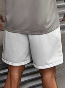 Manfinity RelaxMax Pantaloncini da uomo con coulisse in vita, tinta unita, con tasche oblique. Pantaloncini jogger bianchi con coulisse, regalo per marito o fidanzato, pantaloncini bianchi, per il ritorno a scuola