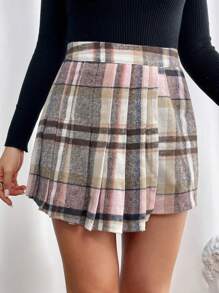 SHEIN Privé Của phụ nữ Hoa văn kẻ sọc Xếp li Váy quần - Hồng - Xem 5