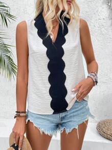 Breezaya Colorblock V-Neck Texture Casual Shirt