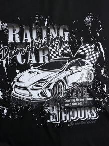 SHEIN SXY 3 Piezas Camisetas De Manga Corta Suelta Con Estampado De Coche De Carreras - Multicolor - Ver 6