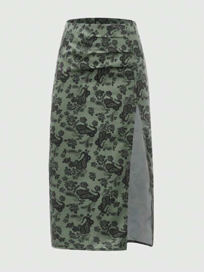 Hippie Jupe à imprimé fendu