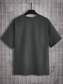 Manfinity Roghcode Men's Deep Gray Drop Shoulder T-Shirt
