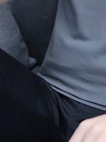 男士休闲撞色边蓝色 Polo 衫，夏季 - 深灰色 - 查看 4