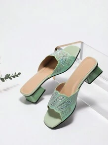 Summer Fashionable Green Women's Sliders & Slippers - Green - View 2