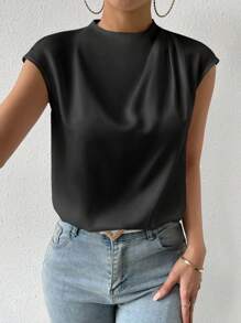 Chiquease 素色蝙蝠袖襯衫 - 黑色 - 查看 7