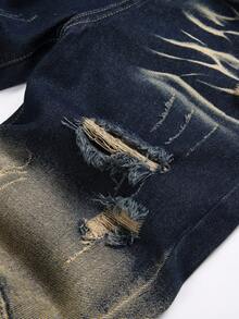 Tween Boy Fashionable Ripped Denim Shorts - Medium Wash - View 6