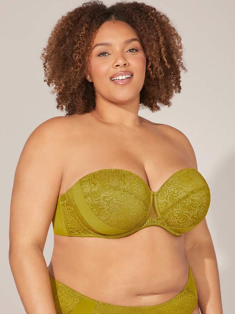 Plus Sexy Lingerie Strapless Lace Bra