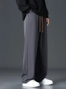 男士时尚休闲加厚直筒裤 - 深灰色 - 查看 4