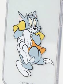TOM & JERRY X SHEIN Caja De Telefono Con Patrón Impreso De Dibujos Animados Y Letras - transparente - Ver 6