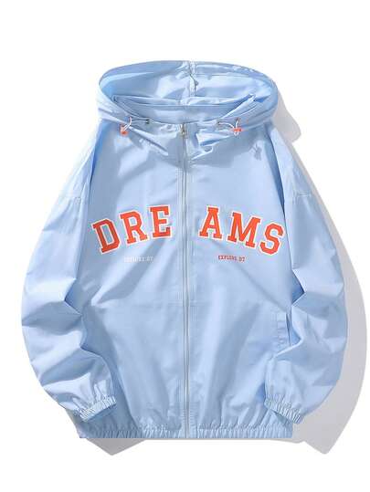 男士轻便连帽夹克，适合夏季户外钓鱼、度假、旅行和海滩活动