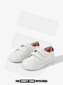 JNSQ 女孩雙色魔術貼運動板鞋 - 白色 - 查看 1