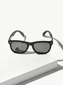 JNSQ 1pair Kids Rivet Detail Fashion Glasses For Outdoor - Black - View 6