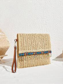 SHEIN VCAY Ladies' Beige Square Clutch Bag - Beige - View 3