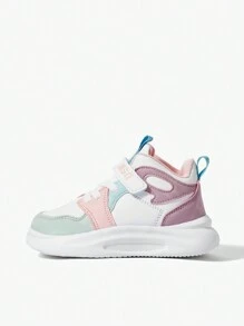 JNSQ Girls Hook-and-loop Fastener Lace Up Design Letter Graphic Chunky Shoes For Spring - Multicolor - View 9