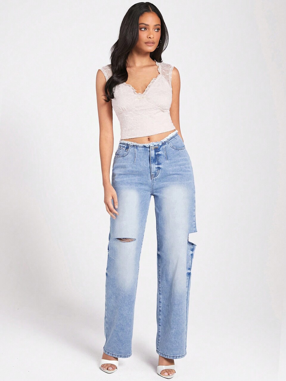 Women's Mesh Sheer Sweetheart Neckline Bow Knot Fitted Crop Top