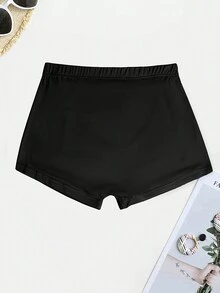 New Summer Women's Stretchy Casual Letter Print Shorts - Black - View 2